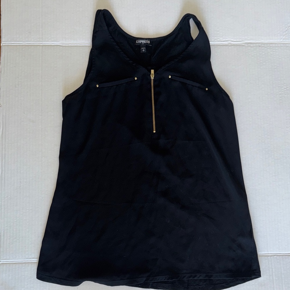 Express Black Tank Top with Gold Accents